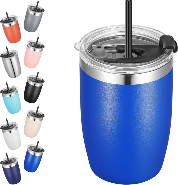 VEGOND Stainless Steel 12 oz Tumblers, Vacuum Insulated Double Wall Travel Tumbler with Lid and Straw, Royal Blue