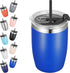 VEGOND Stainless Steel 12 oz Tumblers, Vacuum Insulated Double Wall Travel Tumbler with Lid and Straw, Royal Blue
