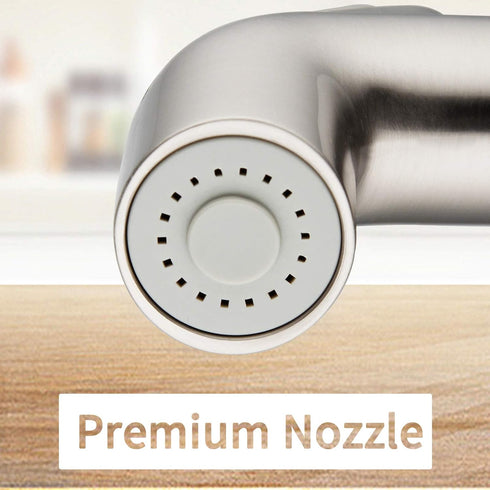 Houtingmann Kitchen Side Sprayer with Hose - Sprayer with 17 Adapters, Brushed Nickel