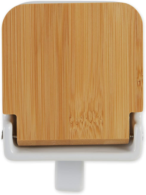4.5x3.25x3.5" RSVP International White Stoneware Kitchen Collection, Salt Box