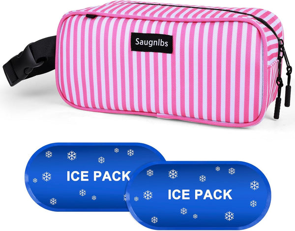 Saugnlbs Small Cooler Bag,Mini Cooler Bag with Ice Packs,Insulated Lunch Bag with Handle