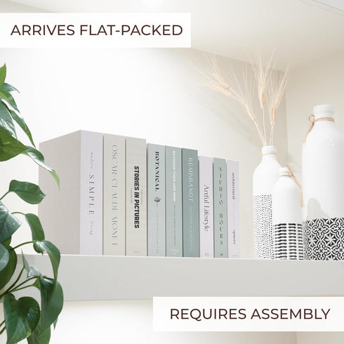 Set 9 Beautiful Decorative Books - of Boxes Enhance Your Coffee Table, Bookshelf or Mantel Shelf Decor - Aesthetic