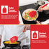 P&P CHEF Red Cooking Utensils Set of 4, Heat-proof Silicone Turner Spoon for Nonstick Cookware, Dishwasher Safe