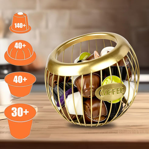 Stainless Steel Cup Coffee Basket Pods Holder, Sturdy Organizer for Home or Office Kitchen