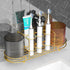 2 Toothbrush Holders with Cup - Wall Mount Electric Toothbrush Holder Gold Stainless Steel Electric Razor Holder