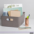 Superio Ribbed Collection - Decorative Plastic Open Storage Bins, Large Taupe (2 Pack), 15 Liter/16 Quart