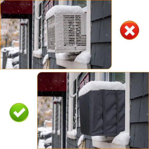 Demao AC Covers for Outside, Heavy Duty Waterproof Dustproof Window AC Cover, 600D Oxford, 21Wx15.8Dx15H