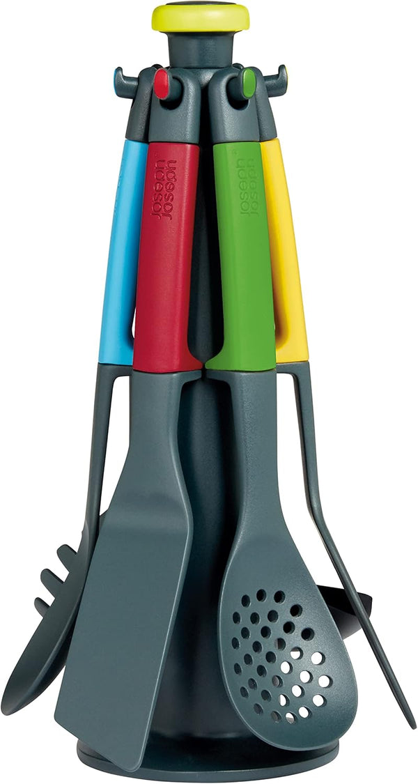 Casdon Joseph Joseph Elevate Colourful Kitchen Utensil Set for Children Aged 3 Years & Up with Rotating Stand