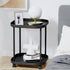Mobile Side Table on Wheels - Compact Nightstand in Black