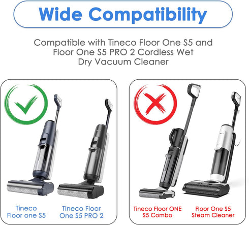 MIBUMIKI (5 S5/Floor S5 2 S5 Pieces) Replacement Brush Rollers and HEPA Filters Compatible with Tineco Floor ONE One