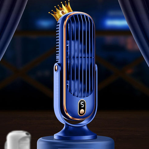 Table Tower Fan, 1800mAh USB Portable Electric Fan with 5 Speeds for Car Home Office (Blue)