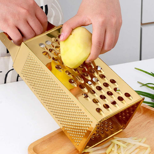 Large Stainless Steel Grater Slicer with Handle, Multifunctional Cutter for Ginger, Garlic, Cheese, Ergonomic Design