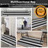 Black and White Striped Rug 27.5 x 43 Inches, Hand-Woven Indoor/Outdoor Area Rug, Farmhouse Front Door Floor Mat