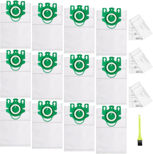 Type U 3D Airclean Vacuum Bags, 12 Packs Compatible for Miele S7000-S7999 Upright and Dynamic U1 Series