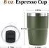 8 oz 18/8 (Black-2 Pack) Zenbo Stackable Espresso/Coffee Cups with Magnetic Lid, Ceramic-Lined Stainless Steel Mini