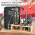 Semderm Set, 18/8 10-Piece Black Cocktail Shaker Premium Stainless Steel Mixology Bartender Kit with Stylish Bamboo