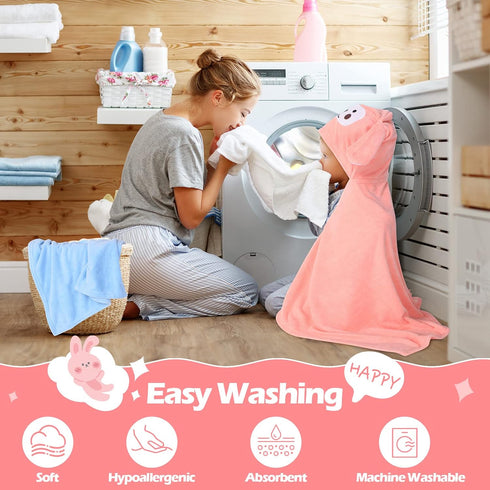 3 27.5 50 Inch 3-10 Moukeren Pcs Hooded Towel for Kids x Large Toddler Baby Bath Towel Coral Fleece Soft Absorbent Kids