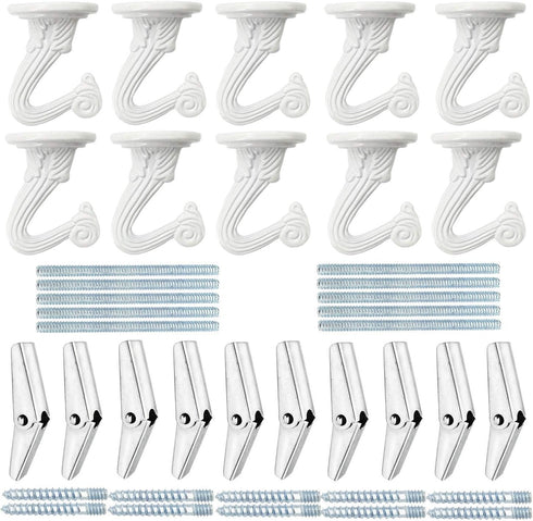 GoodtoU 10 Sets Heavy Duty Ceiling Hooks with Hardware for Hanging Plants, Ceiling Installation, Cavity Wall Fixing -