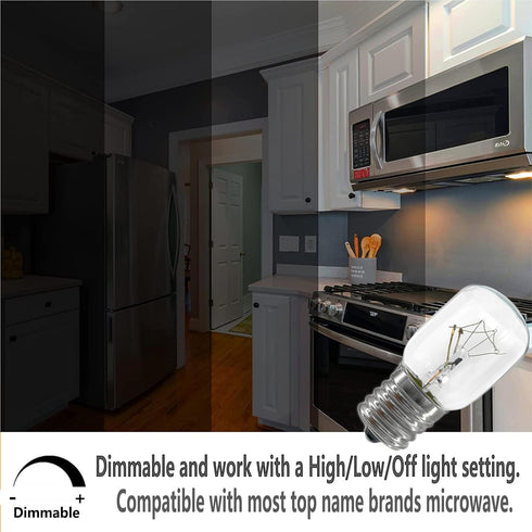 8206232A Light Bulbs for Whirlpool GE Microwave Under Hood - 40W 125V E17, 4-Pack Microwave Oven Light Bulb