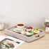 Hipiwe Rattan Serving Tray with Handles Handwoven Basket Tray for Storage Breakfast Dessert Fruit Decorative Tray