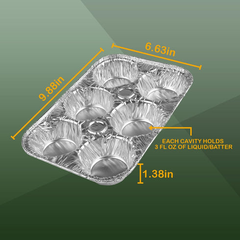 PARTY BARGAINS 6-Cup Aluminum Muffin Pans - 20 Pack, Standard Size Cupcake Pans, Disposable Muffin Tin for Baking (Max 240°C) by PARTY BARGAINS
