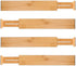 Utoplike 4 pcs Bamboo Kitchen Drawer Dividers, Adjustable Organizers for Kitchen and Bathroom