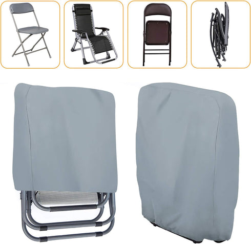 Uranshin 2PCS, 28" 13" 43" Outdoor Folding Chair Covers Zero Gravity Chair Covers Waterproof, Sturdy Folding Patio