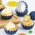 Caperci Grease-Resistant Navy Blue Mini Cupcake Liners 200 Counts - Heavy Duty Paper Muffin Baking Cups, Odorless, No Muffin Pan Needed, Easily Peels (Navy Blue) by Caperci