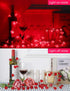 2 Pack 100LED 8 Valentines Day Decor, Total Modes Battery Operated w/Timer Diamond Cut Red Heart Twinkle Fairy String