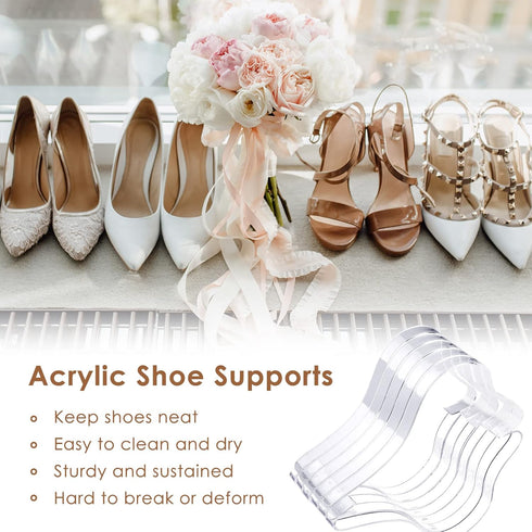 Patelai 20 Pcs Acrylic Sandal Shoe Display Store Retail Display Rack Shoe Stand Support Shaper Forms Inserts Home Bulk