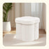 12.6"x12.6"x12.6" PINPLUS Storage Ottoman Cube Flower-Shaped Boucle Footrest Stool with Hidden Storage