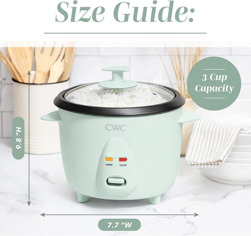 6 300W 3 6 COOK WITH COLOR Cup Rice Cooker - Effortless Cooking and Perfectly, Cooks Cups of Raw Rice for Cups