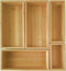 Teicui 5-Piece Pure Bamboo Drawer Organizer Set, Suitable for Kitchen Silverware, Makeup, Desk Organization