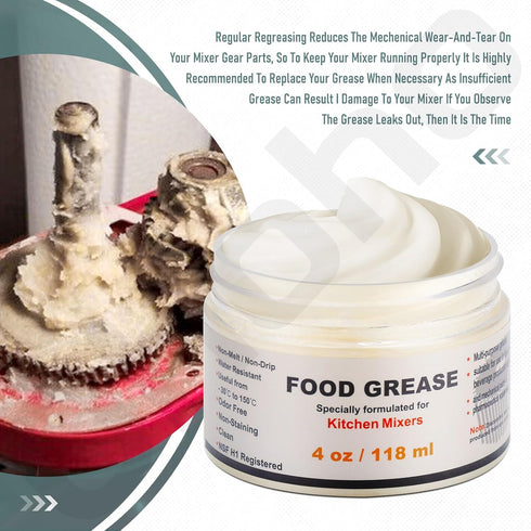 4 oz Food Grade Grease for KitchenAid Stand Mixer, Maintain Performance and Extend Service Life with 9709511 4162324