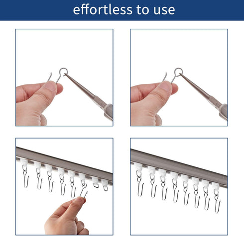 120 Pieces Metal Curtain Track Hooks, Stainless Steel Small S Hangers for Drapes and Ceiling Track