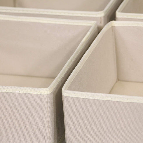 DIOMMELL 9 Pack Foldable Cloth Storage Box - Closet Organizer Fabric Baskets for Clothes, Underwear, Beige