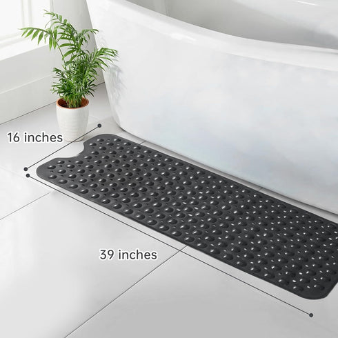 Tree Bud Bathtub Mats, Non-Slip Extra Long Shower Mat 39 x 16 Inch, Machine Washable for Kids