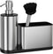 ODesign Kitchen Soap Dispenser Set - 3 in 1, Stainless Steel Dish
