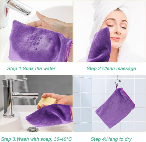 PHOGARY 10 Pack 6x8 Inch Body & Face Microfiber Washcloths for Baby Younger Kid, Soft Flannel Wash Cloth for Washing