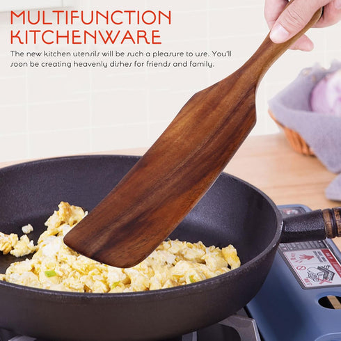 European Style Long Handle Wooden Shovel Cooking Utensils, Mixing Scraper, Bamboo Spatula
