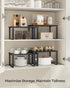 SONGMICS Set of 4 Cabinet Organizer Shelves, Stackable Kitchen Storage, Spice Rack in Ink Black and Ebony Black