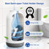 HAMITOR Toilet Bowl Brush Holder Set, 2 Pack Deep Cleaning Silicone Toilet Scrubber with Curved Bristle