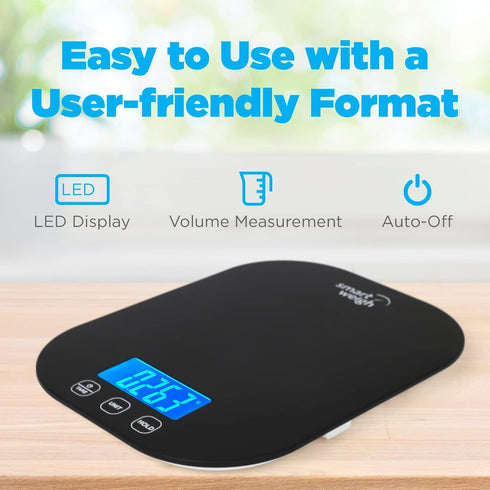 Smart Weigh 11 lb. Digital Kitchen Food Scale, Accurate Weight Scale with 5-Unit Modes for Baking and Meal Prep
