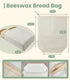 2Pack, 16.5x12.5in Set Hook&Loop Cotton Bread Bag with Beeswax Lining Unbleached Cloth Bees Wax Lined Storage Bags