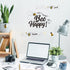 12 Pcs Bee Gnome Wall Decals, Honey Bee Window Decor Clings with Inspirational Quotes for Kitchen Office Decoration