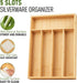 LotFancy Silverware Organizer, Bamboo Drawer Organizer for Kitchen Utensils, Flatware Holder for Cutlery Storage