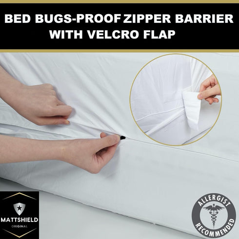 3-Piece 2 6-Sided MATTSHIELD Ultimate Sensitive Skin Kit Twin XL Size Bed Bug Mattress Protector + Zippered Pillow