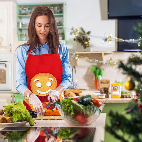 Bonieset Holiday Aprons, Adjustable Cooking Apron Chef Bib Apron for Dinner Cooking Grilling Baking Painting Garden