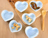 WHJY Blue Love Heart Shaped Ceramic Side Dish Bowl, Contemporary Porcelain Seasoning Dishes Set of 6