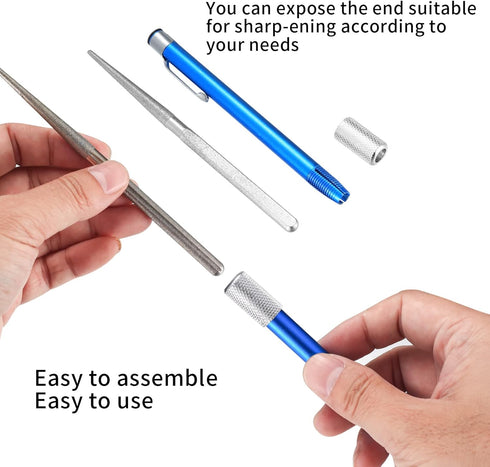 Pocket Knife Sharpener, Serrated Knife Sharpener with Retractable Diamond Sharpening Rod, Kitchen Tool for Repairs